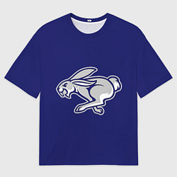 Футболка оверсайз мужская Бегущий кролик, цвет: 3D-принт