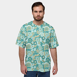 Футболка оверсайз мужская Узор этнический гранж, цвет: 3D-принт — фото 2