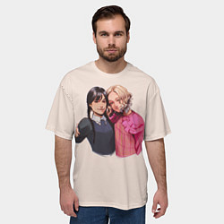 Футболка оверсайз мужская Уэнсдей: Семейка Аддамс, цвет: 3D-принт — фото 2