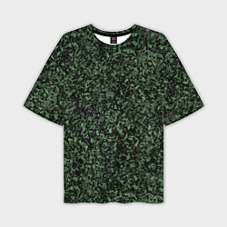 Мужская футболка оверсайз Черный и зеленый камуфляжный