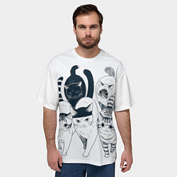 Футболка оверсайз мужская Любопытные кошки, цвет: 3D-принт — фото 2