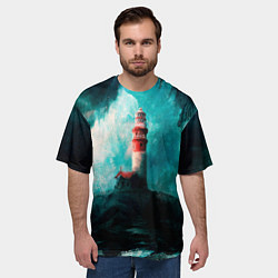 Футболка оверсайз мужская Бушующее море, цвет: 3D-принт — фото 2