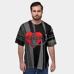 Футболка оверсайз мужская Сердце и ключ bdsm, цвет: 3D-принт — фото 2
