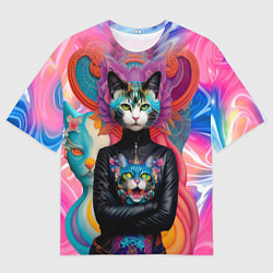 Футболка оверсайз мужская Молодая модница - нейросеть, цвет: 3D-принт