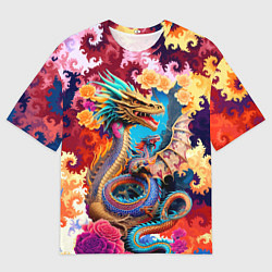 Футболка оверсайз мужская Japan dragon - irezumi - tattoo - art, цвет: 3D-принт