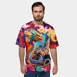 Футболка оверсайз мужская Japan dragon - irezumi - tattoo - art, цвет: 3D-принт — фото 2