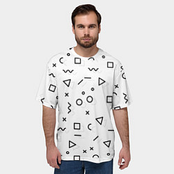 Футболка оверсайз мужская Разные геометрические фигуры, цвет: 3D-принт — фото 2