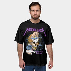 Футболка оверсайз мужская Metallica - damaged justice, цвет: 3D-принт — фото 2