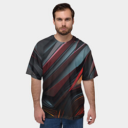 Футболка оверсайз мужская Объемные темные элементы, цвет: 3D-принт — фото 2