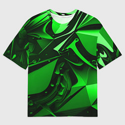 Футболка оверсайз мужская Зеленые объемные объекты, цвет: 3D-принт