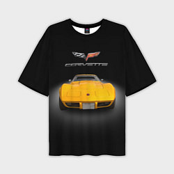 Футболка оверсайз мужская Американский маслкар Chevrolet Corvette Stingray, цвет: 3D-принт