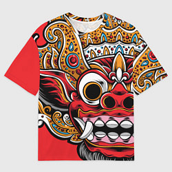 Футболка оверсайз мужская Barong - Bali - tattoo, цвет: 3D-принт