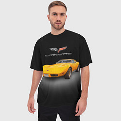 Футболка оверсайз мужская Американский спорткар Chevrolet Corvette Stingray, цвет: 3D-принт — фото 2