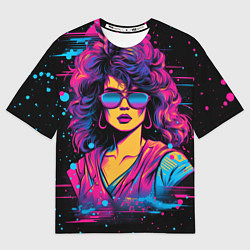 Футболка оверсайз мужская Lady - retrowave style, цвет: 3D-принт