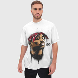 Футболка оверсайз мужская 2Pac - Тупак Шакур, цвет: 3D-принт — фото 2