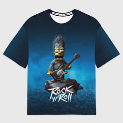 Футболка оверсайз мужская Simpson rock, цвет: 3D-принт