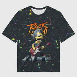 Мужская футболка оверсайз Рок стиль Симпсонов