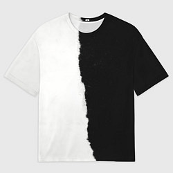 Мужская футболка оверсайз Вертикально оторванный лист бумаги