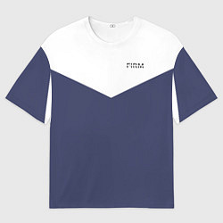 Футболка оверсайз мужская FIRM бело-синий, цвет: 3D-принт