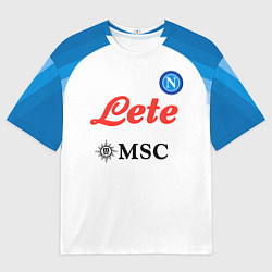 Футболка оверсайз мужская Хвича Кварацхелия Наполи форма гостевая, цвет: 3D-принт
