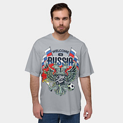Футболка оверсайз мужская Welcome to Russia - футбол, цвет: 3D-принт — фото 2