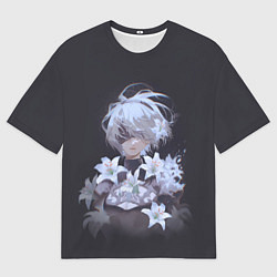 Футболка оверсайз мужская 2В с цветами, цвет: 3D-принт