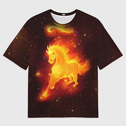 Футболка оверсайз мужская Огненный конь мчится, цвет: 3D-принт