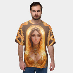 Футболка оверсайз мужская Матрёшка 585 Гольд Меган, цвет: 3D-принт — фото 2