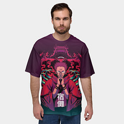 Футболка оверсайз мужская Магическая битва Сукуна и монстр, цвет: 3D-принт — фото 2