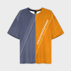 Футболка оверсайз мужская Counter Strike 2 Blue Orange Pattern, цвет: 3D-принт