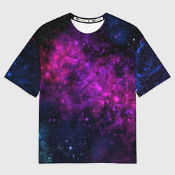 Мужская футболка оверсайз Neon pink nebula
