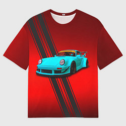 Футболка оверсайз мужская Немецкий спортивный автомобиль Porsche 911, цвет: 3D-принт