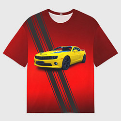 Футболка оверсайз мужская Спортивный американский автомобиль Chevrolet Camar, цвет: 3D-принт
