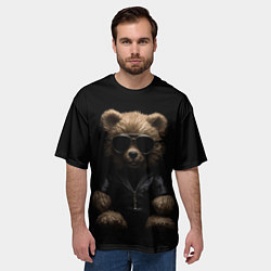 Футболка оверсайз мужская Брутальный плюшевый медведь, цвет: 3D-принт — фото 2