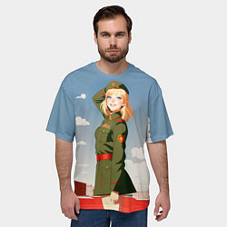 Футболка оверсайз мужская Боевая девчонка, цвет: 3D-принт — фото 2
