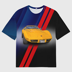 Футболка оверсайз мужская Классический спорткар Chevrolet Corvette Stingray, цвет: 3D-принт