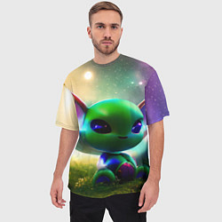 Футболка оверсайз мужская Крошка инопланетянин, цвет: 3D-принт — фото 2
