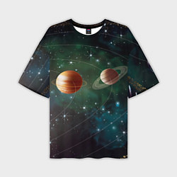 Мужская футболка оверсайз Планетная система
