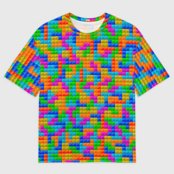Мужская футболка оверсайз Крупные блоки Тетрис