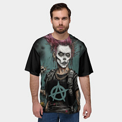 Футболка оверсайз мужская Девушка анархистка, цвет: 3D-принт — фото 2