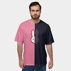 Футболка оверсайз мужская Ребенок идола - Кролик лого, цвет: 3D-принт — фото 2