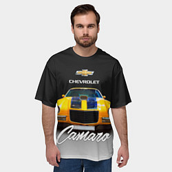 Футболка оверсайз мужская Американский спорткар Camaro 1970 года, цвет: 3D-принт — фото 2