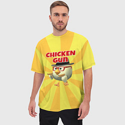 Футболка оверсайз мужская Chicken Gun с пистолетами, цвет: 3D-принт — фото 2