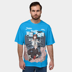 Футболка оверсайз мужская Кируко и Мару - Великая небесная стена, цвет: 3D-принт — фото 2