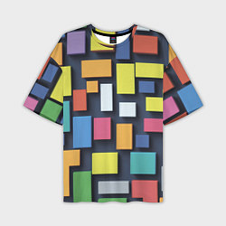 Мужская футболка оверсайз Тетрис цветные кубики