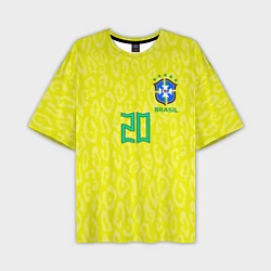 Футболка оверсайз мужская Винисиус Жуниор ЧМ 2022 сборная Бразилии домашняя, цвет: 3D-принт