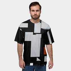 Футболка оверсайз мужская Прямоугольники и темнота, цвет: 3D-принт — фото 2