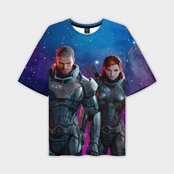 Футболка оверсайз мужская Mass Effect N7 space, цвет: 3D-принт