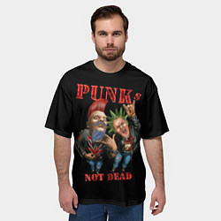 Футболка оверсайз мужская Punks Not Dead - панки хой, цвет: 3D-принт — фото 2