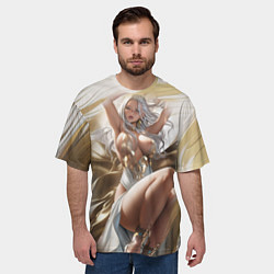 Футболка оверсайз мужская Аниме блондинка с пышными формами, цвет: 3D-принт — фото 2